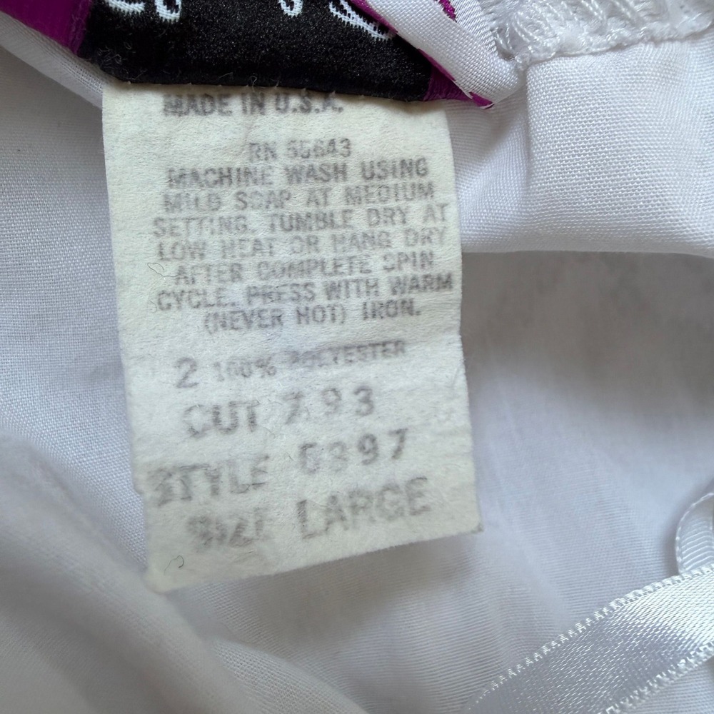 VTG L.A. Chic California Size Large Peplum Lace Cami White Made in USA - Picture 5 of 7